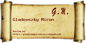 Gladovszky Miron névjegykártya